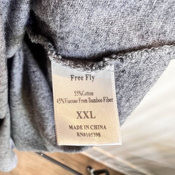 Free Fly Polo Shirt Mens 2XL Gray Bamboo‎ Flex Performance - Picture 5 of 7